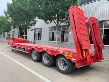 Achsen des Gans-Hals-rote niedrige Bett-halb Anhänger-3, die Maschine laden und transportieren