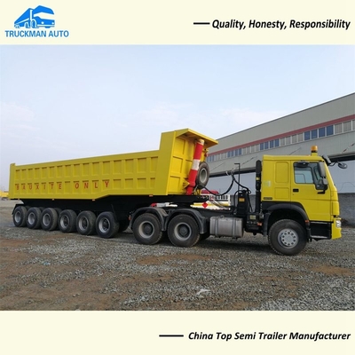 45 Kubikmeter 9 Axle Dump Tipper Trailer Truck 70 Tonnen Laden