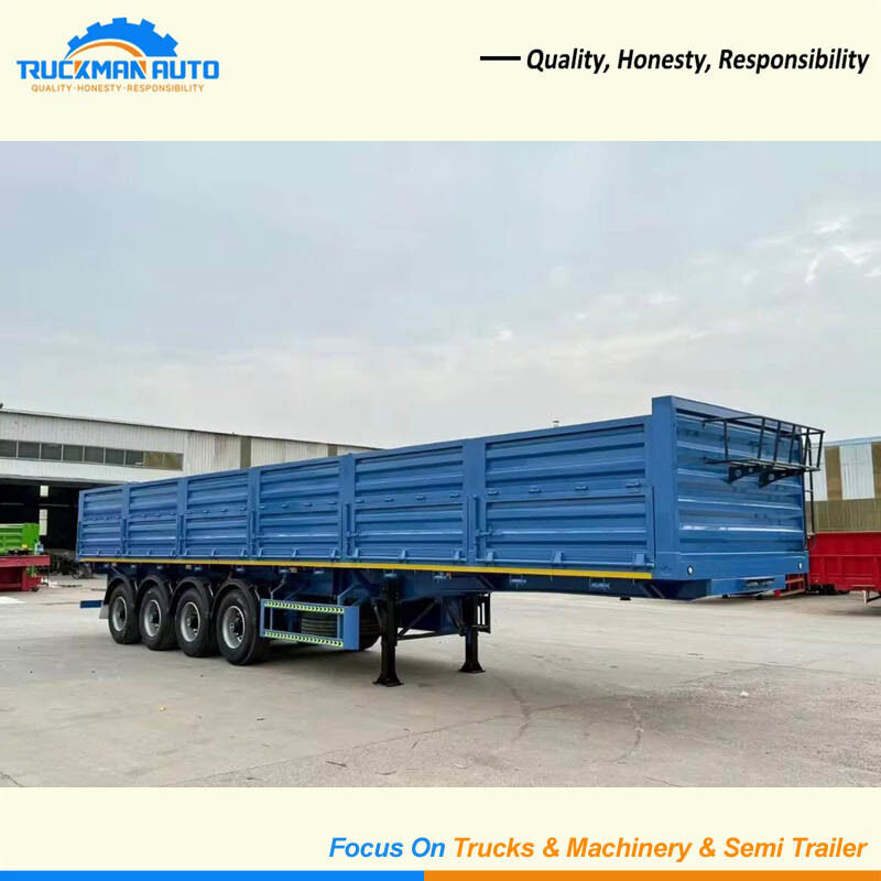 Factory Price 4 Axle 60 Tons Side Wall Trailer For Bulk Cargo