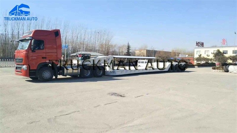 120 des niedrigen Bett-Behälter-Tonnen Anhänger-, Lowbed-Anhänger-LKW mit hydraulischer Leiter